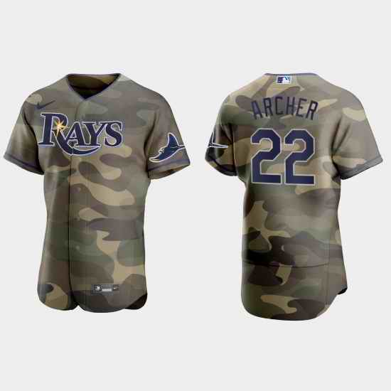 Tampa Bay Rays 22 Chris Archer Men Nike 2021 Armed Forces Day Authentic MLB Jersey  Camo